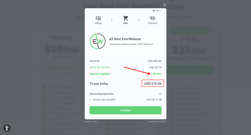 everwebinar discount code